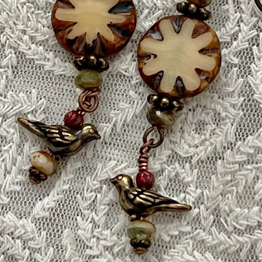 ARTISAN Earrings - “Doves Over the Mojave” Dangle Earrings - Picture 4 of 7